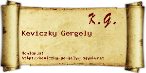Keviczky Gergely névjegykártya